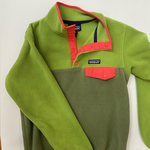 Patagonia Synchilla Snap T - Green & Pink - Picture 3 of 4